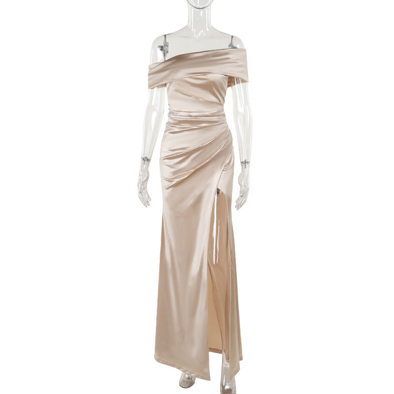 Sexy Off Shoulder Split Evening Maxi Dress - Fashions Envy
