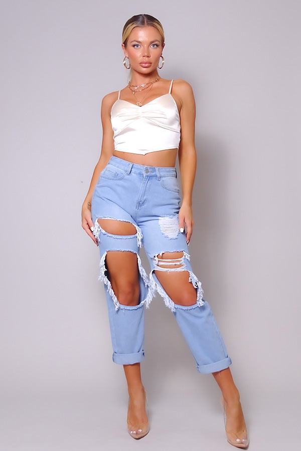 Sexy Spaghetti Strap Ruched Front Scarf Front Top - Fashions Envy