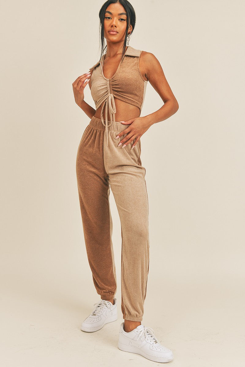 Two-tone Color Chic Two-piece Set