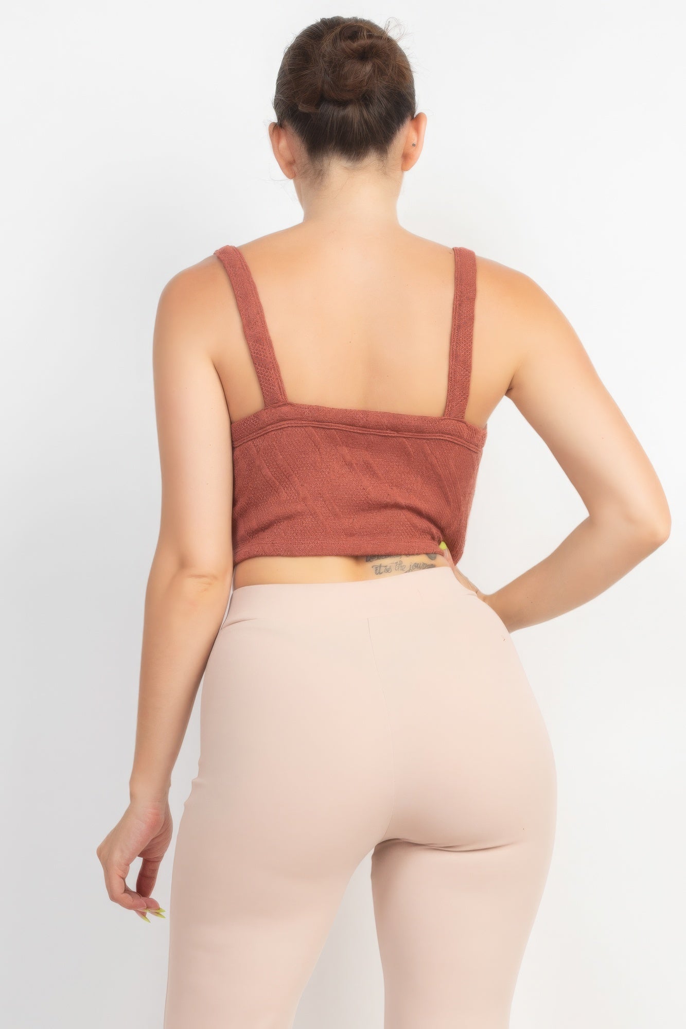 Smoky Mauve Geometric Cami Puff Sleeves Blazer Top Set