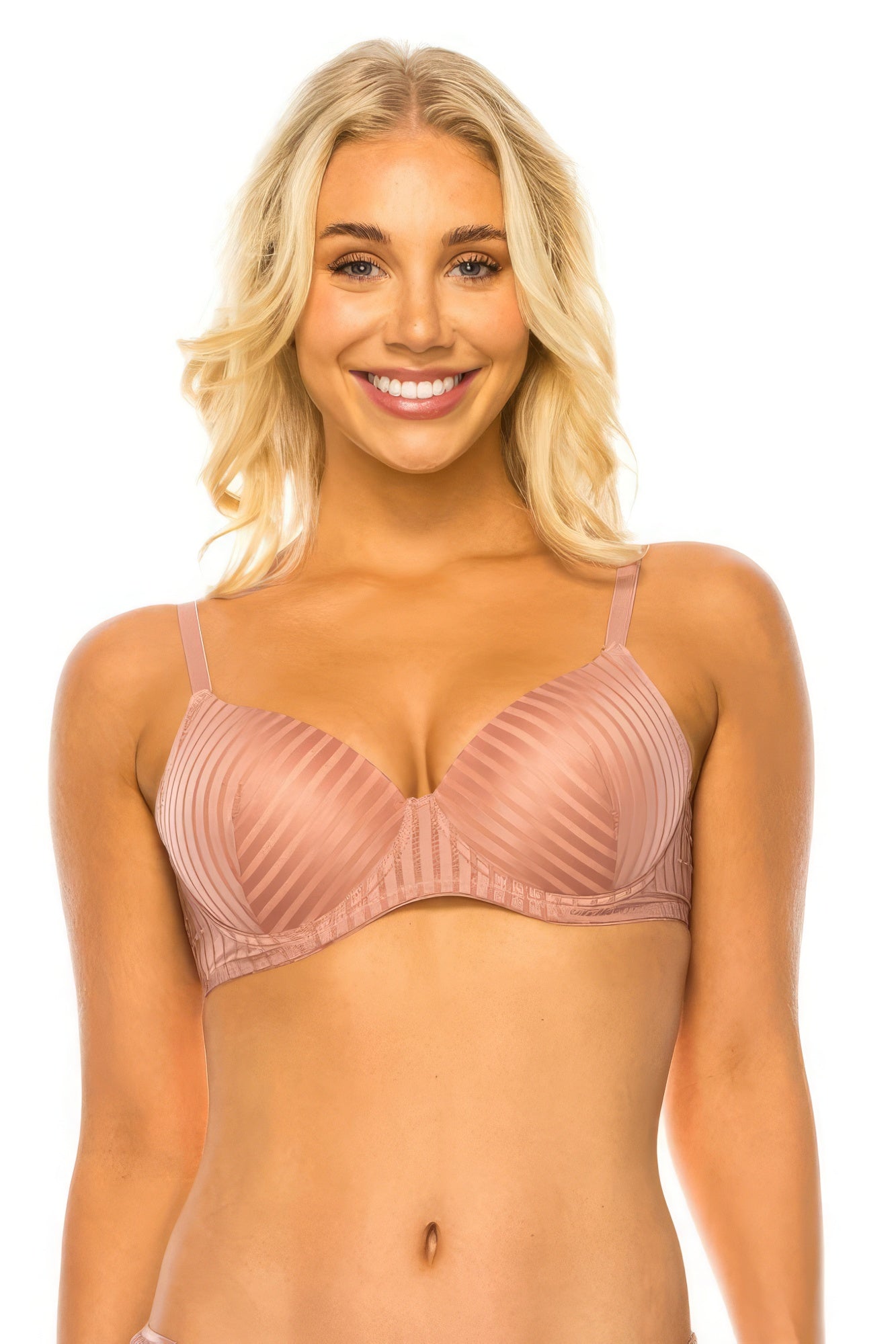 Stripe Lace Adjustable Underwire Bra