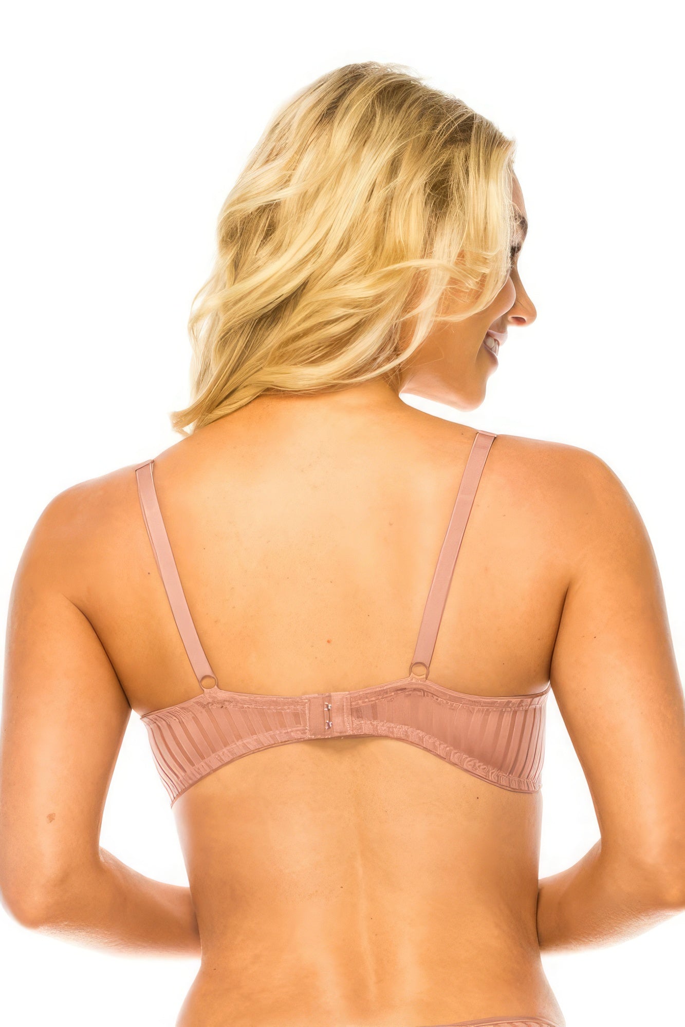 Stripe Lace Adjustable Underwire Bra