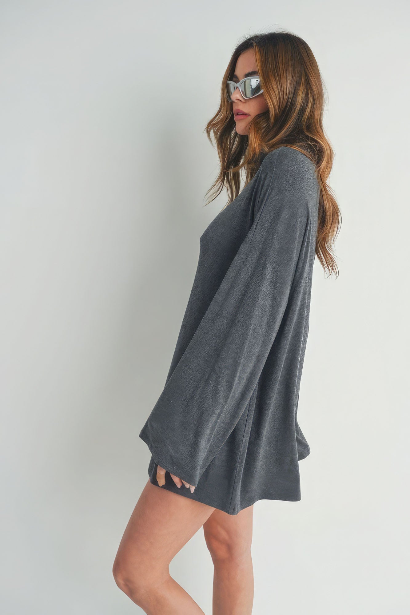 Bell Sleeve Turtle Neck Mini Dress