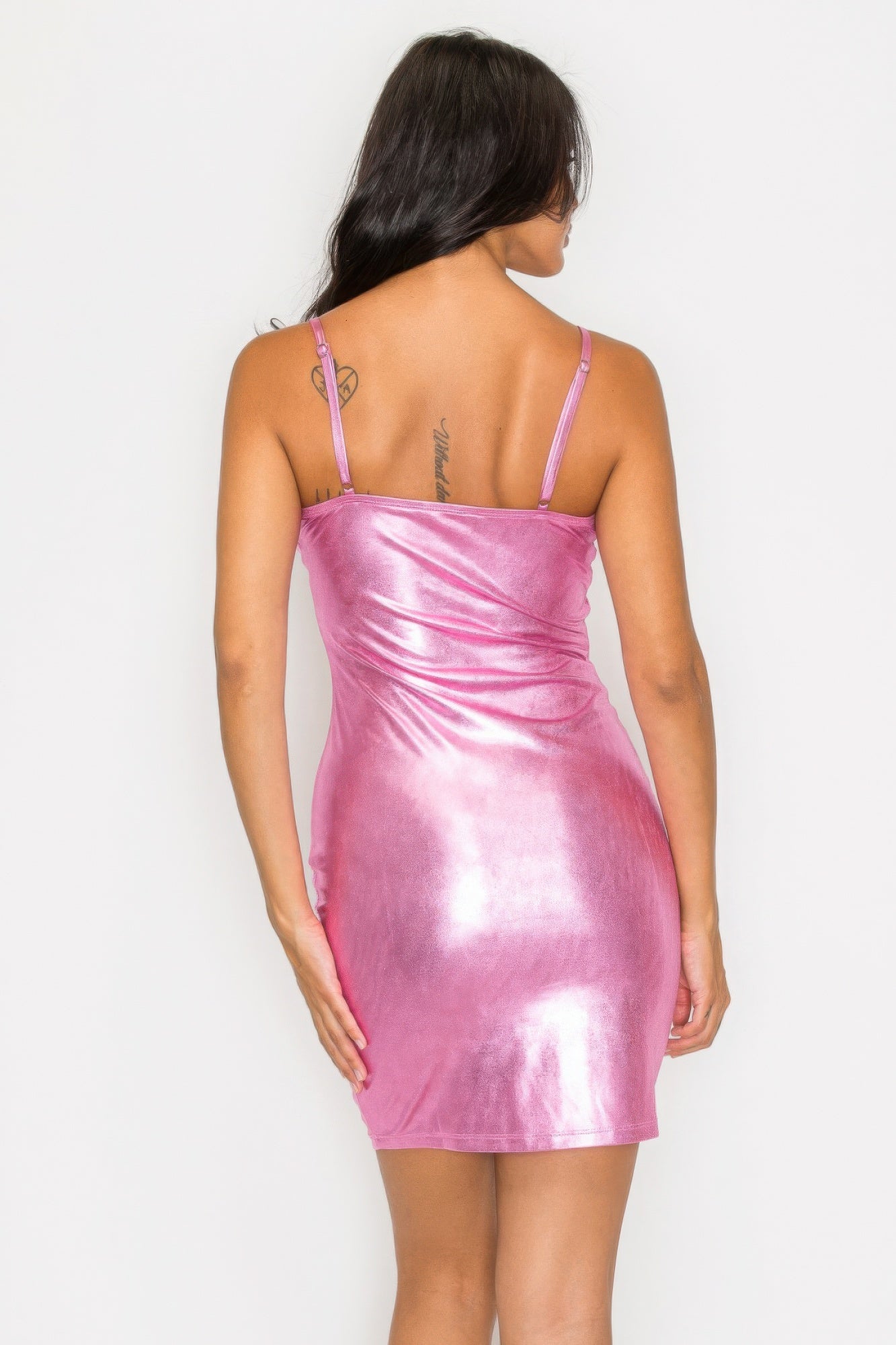 Bodycon Scoop Neck Foil Mini Dress