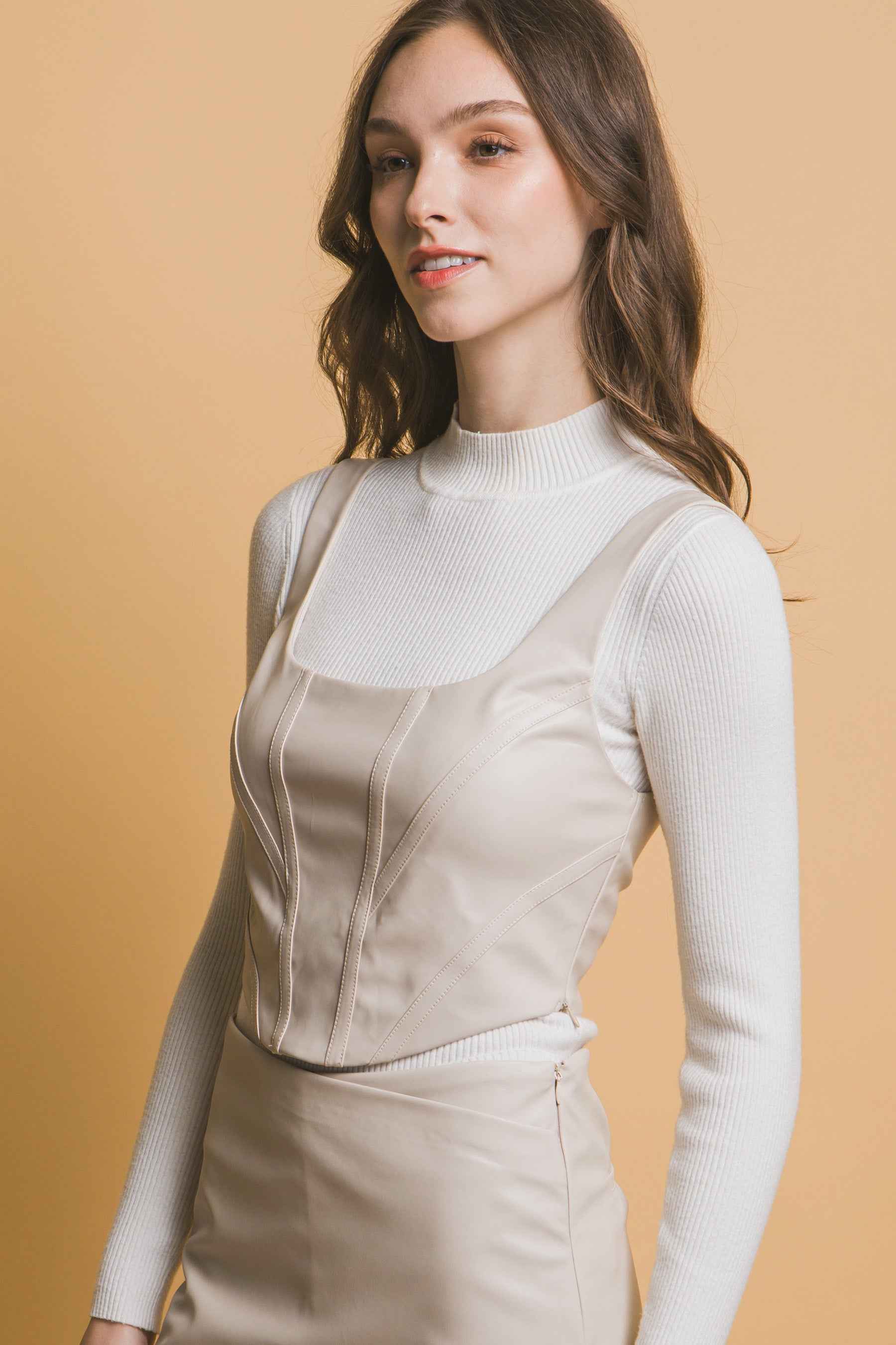 Faux Leather Corset Inspired Top