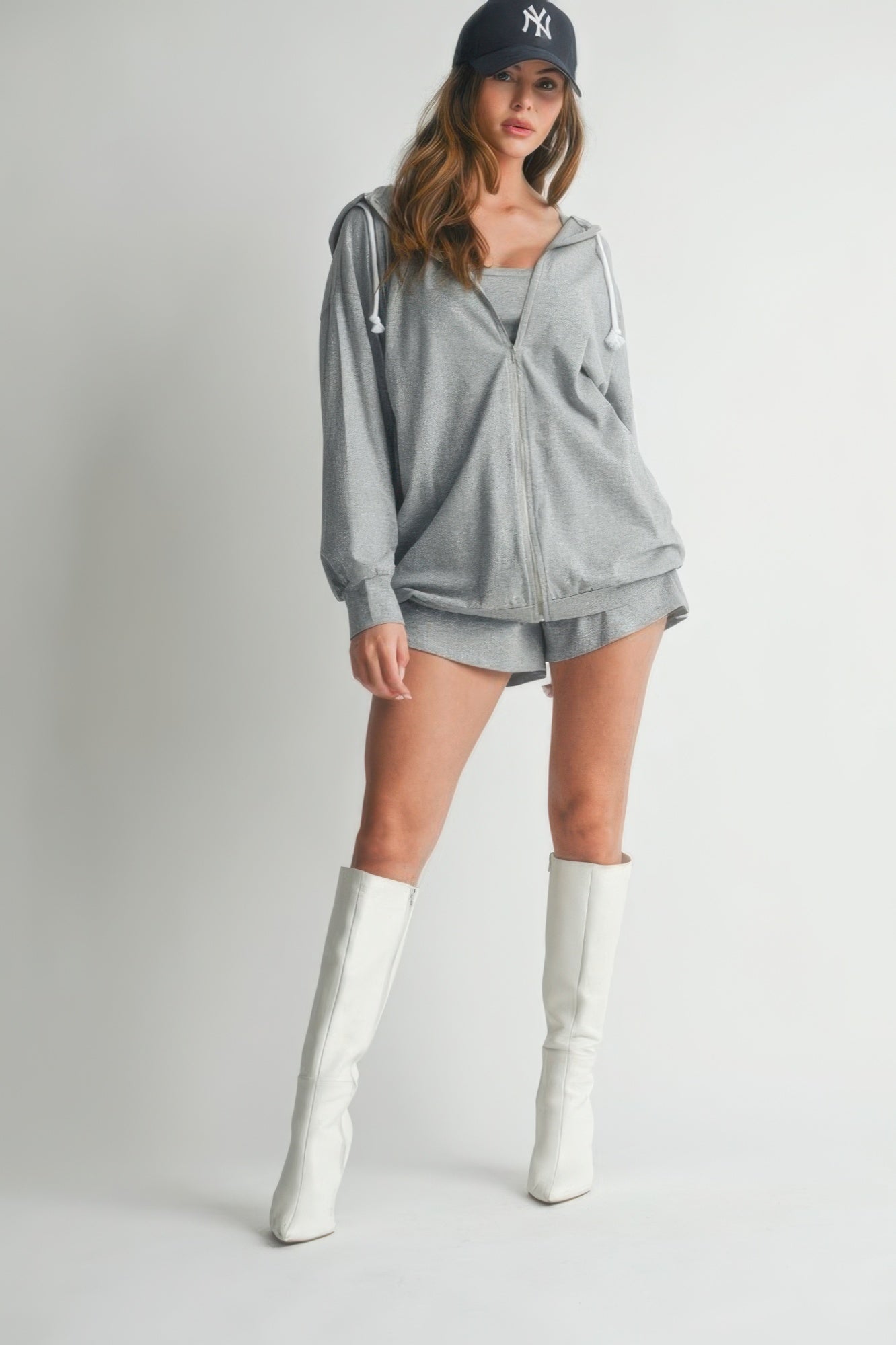 Soft Cotton 3Pc Crop Top Sweater Set