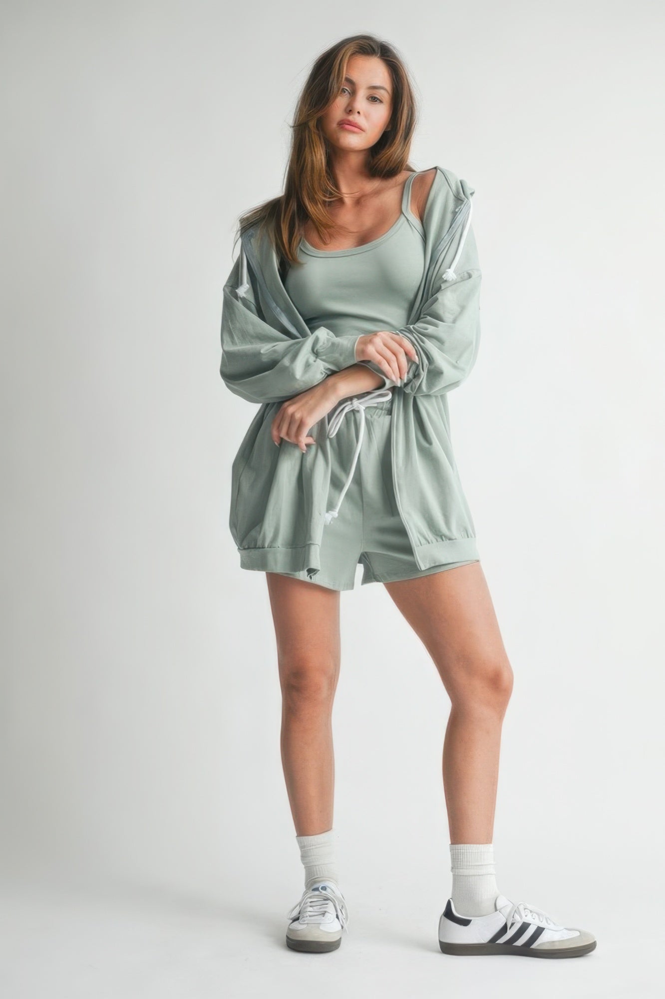 Soft Cotton 3Pc Crop Top Sweater Set