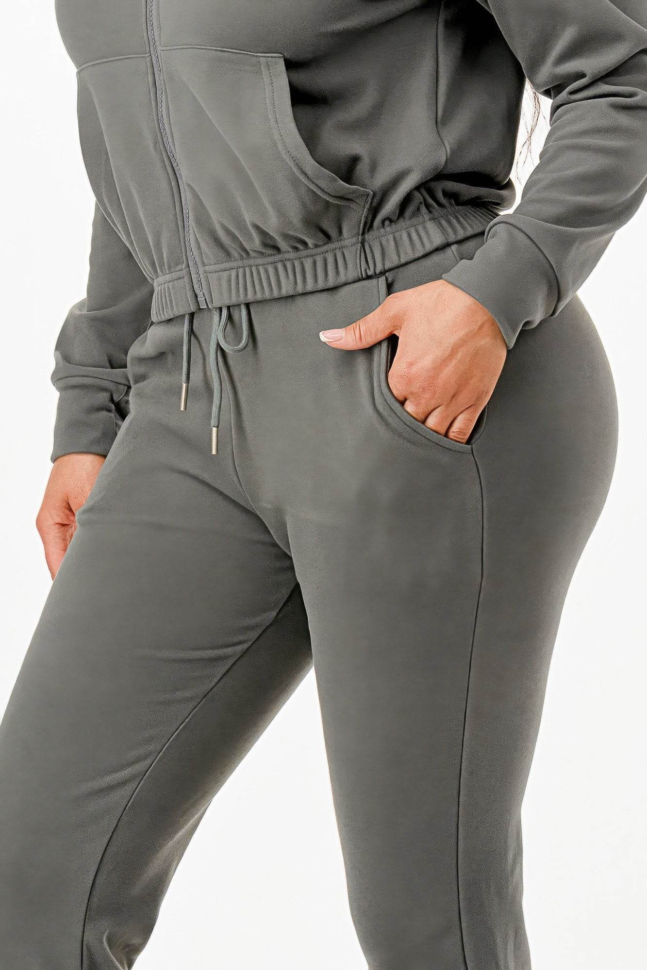 Soft Zip-up Flare-Fit Pants Track Suit Set - Fashions Envy