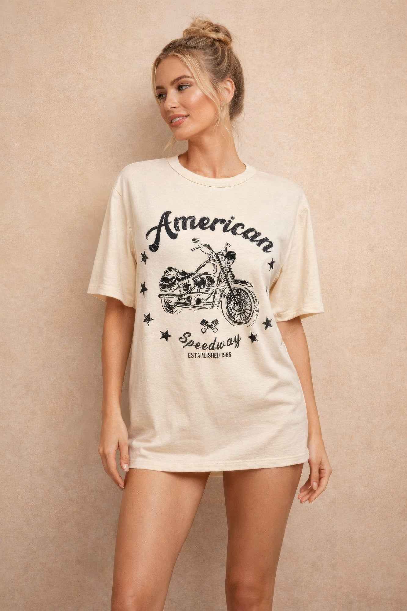 American Motorcycle Cotton Boxy Top