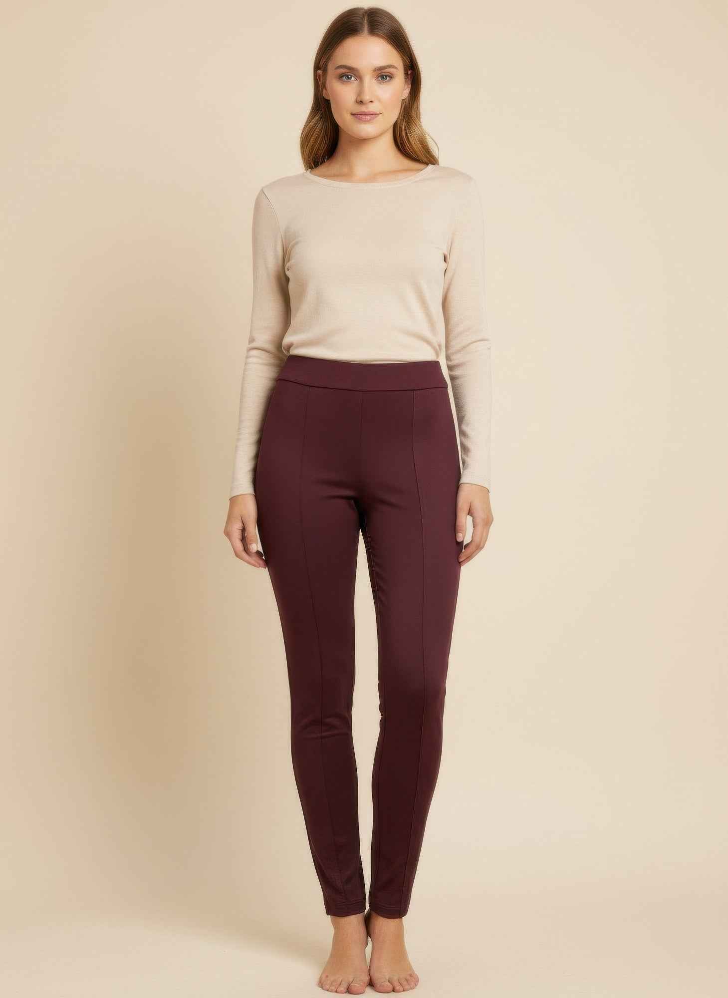 Slim Pull On Ankle Pants - Stretch Knit Polished Fit