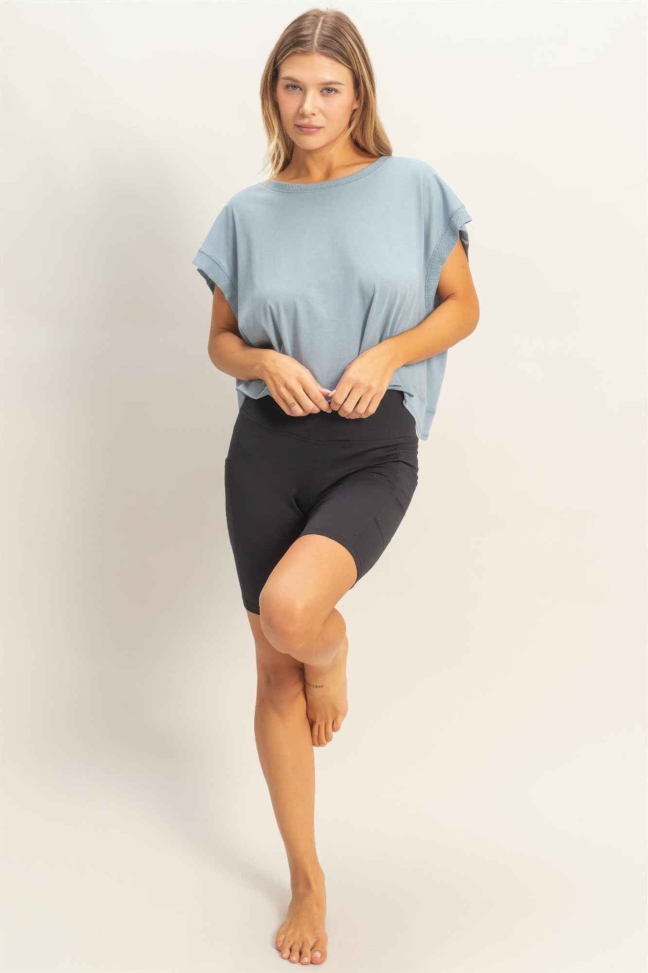 Boxy Crew Neck T-shirt - Relaxed Fit Top