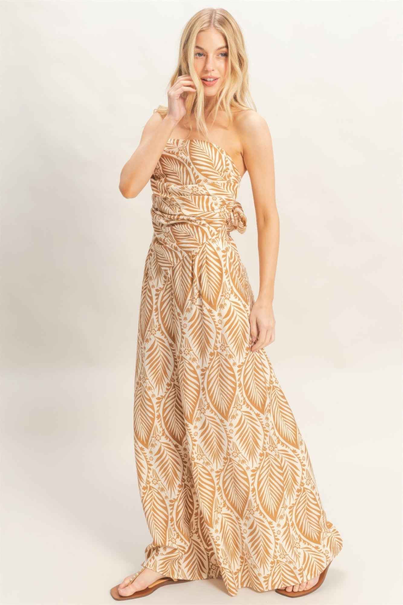 HYFVE Top and Pant Print Set - Strapless Summer Outfit