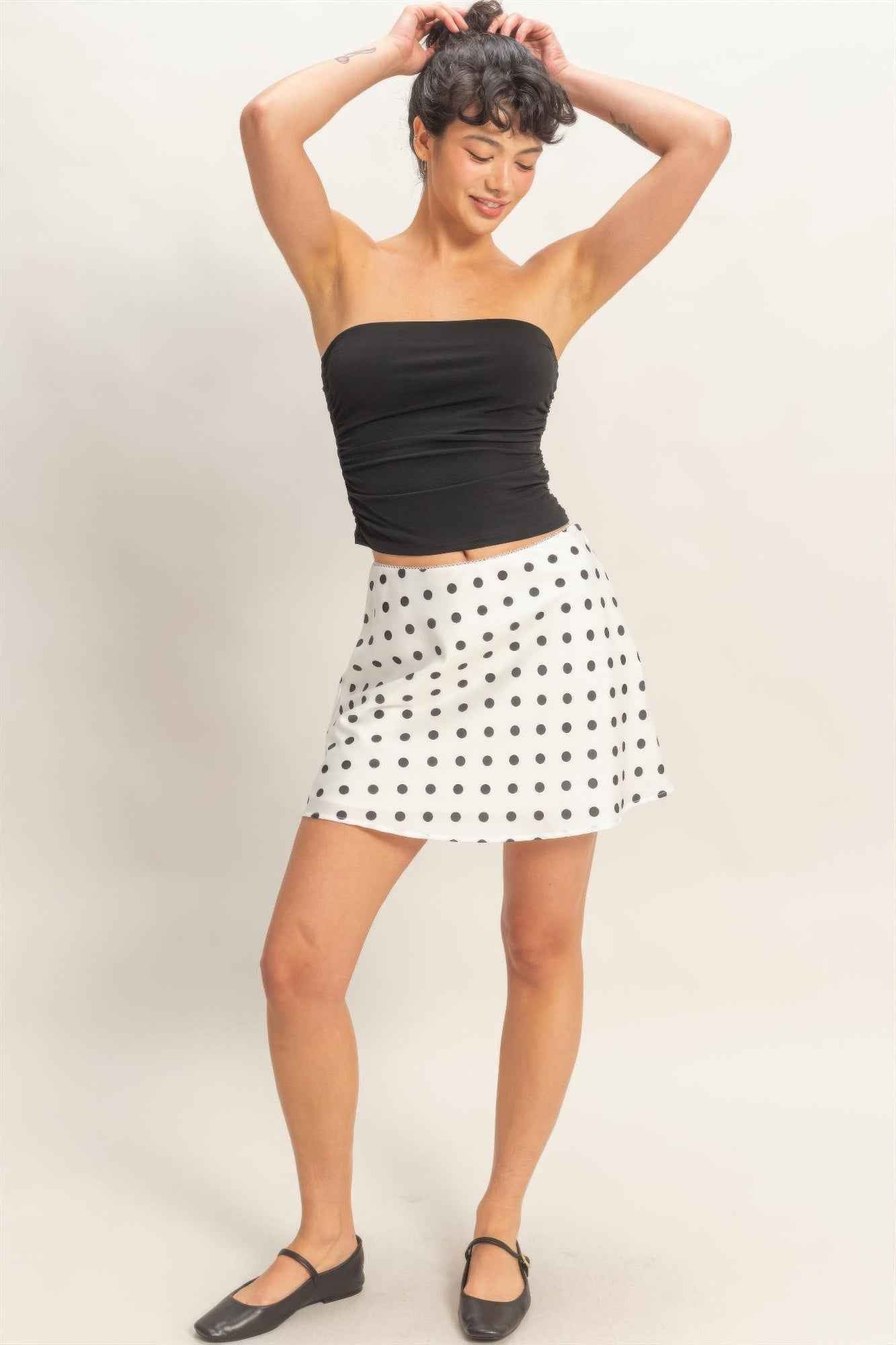 Ruched Bandeau Top - Strapless Gathered Bodice Crop