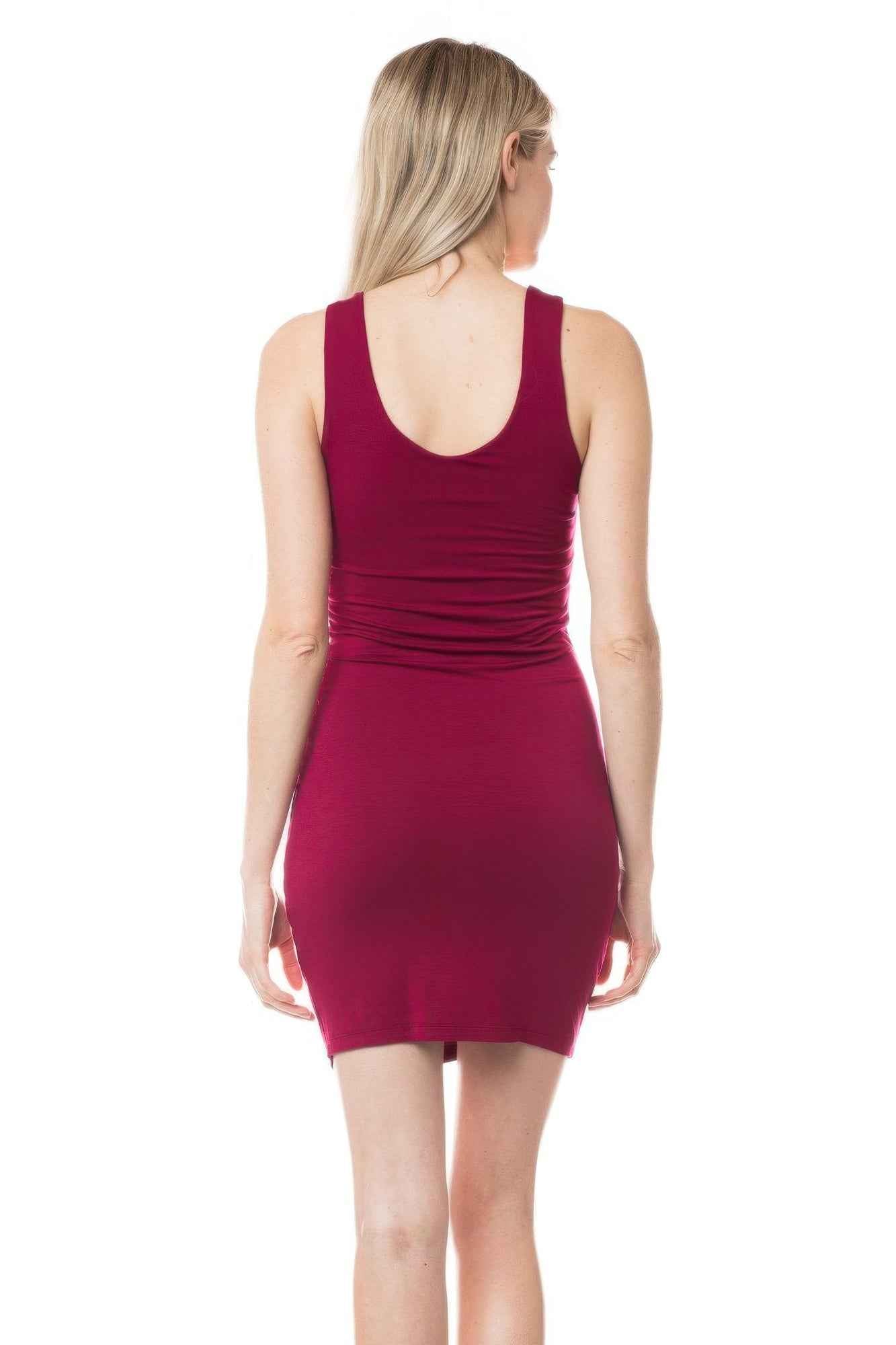 Soft V-Neck Mini Dress - Double Layer Stretch Everyday Style