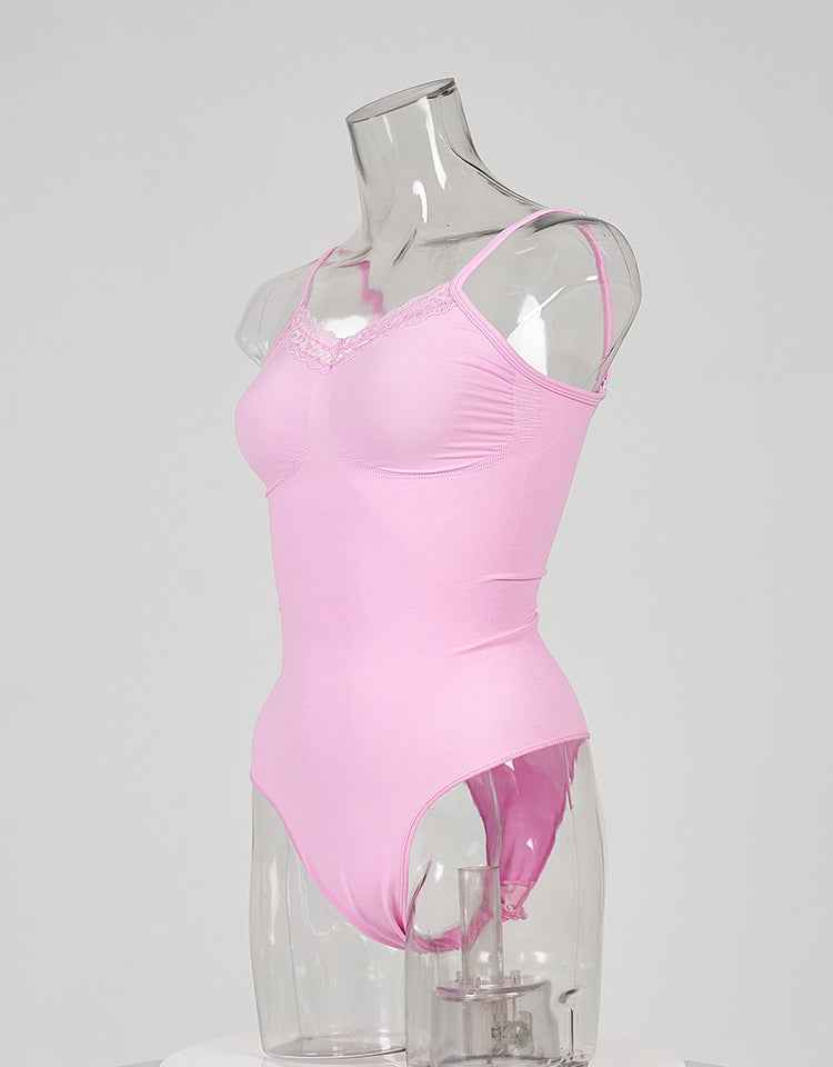 Seamless Sculpting Bodysuit - Sexy Lace Thong