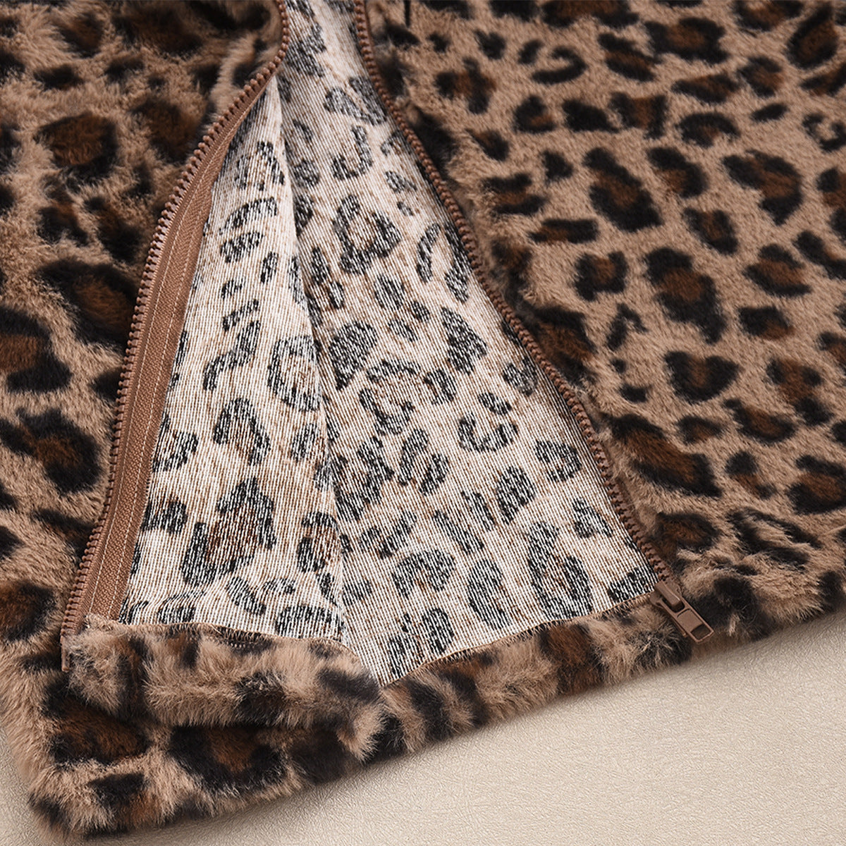 Leopard Print Crop Vest - Zip Front Fleece - Fashions Envy