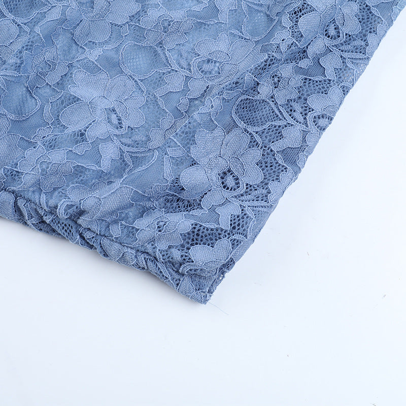 Off Shoulder Lace Dress - Blue Bodycon Mini - Fashions Envy