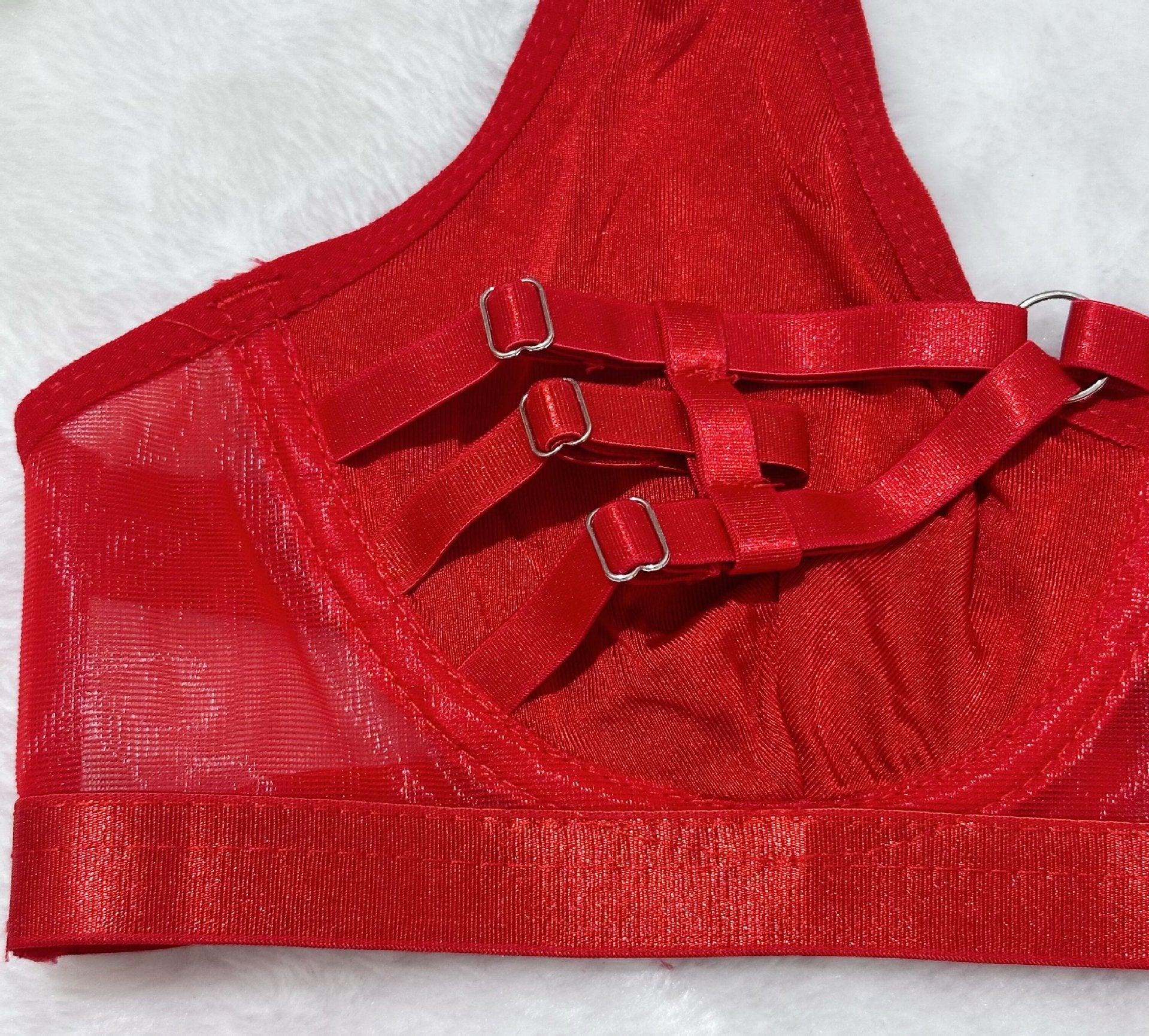 Lingerie Skirt Set - Lace Bra with Fishnet Stockings - Fashions Envy