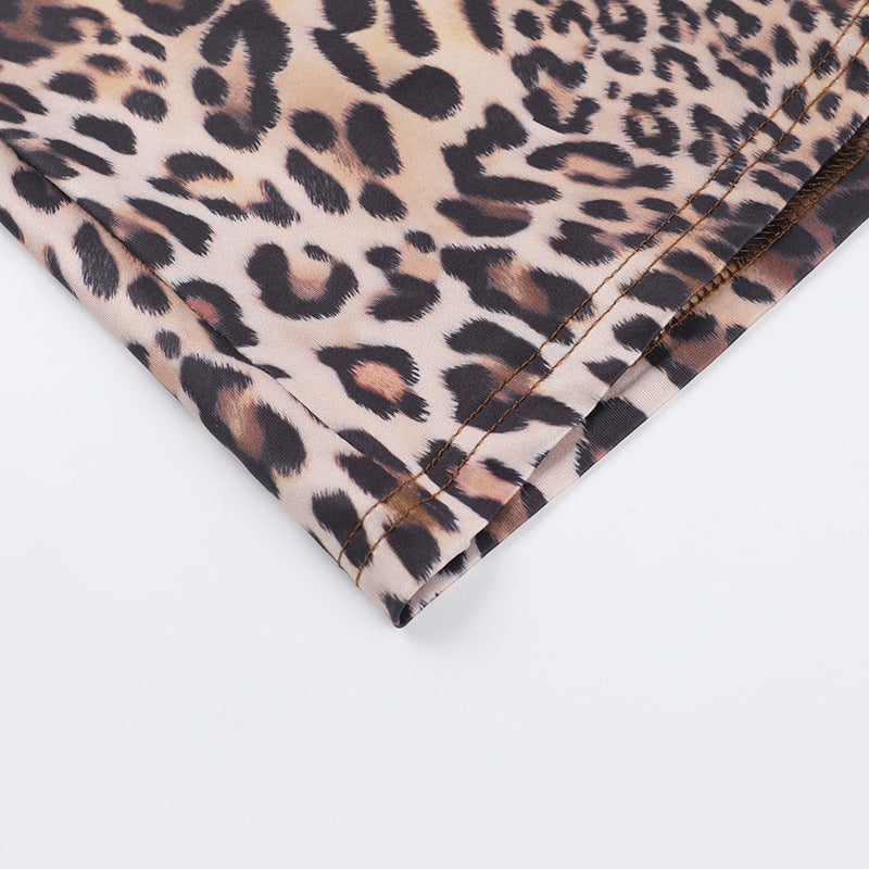 Vacation Style Leopard Bikini Set - Maxi Skirt Cover-Up