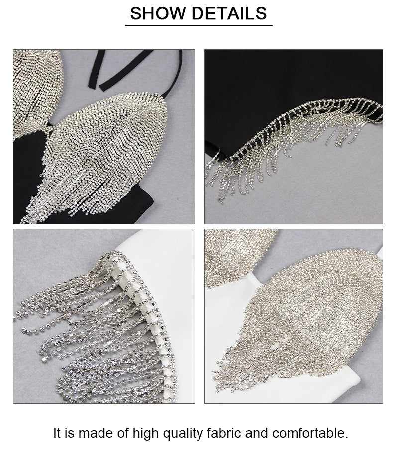 Halter Tassel Prom Dress - Backless Mini Party Style