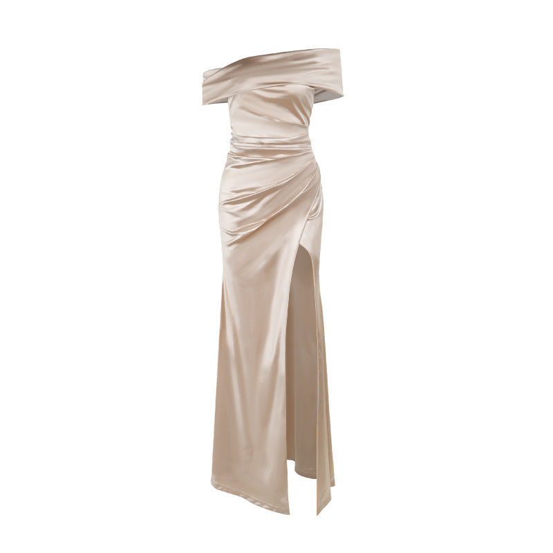 Sexy Off Shoulder Split Evening Maxi Dress - Fashions Envy