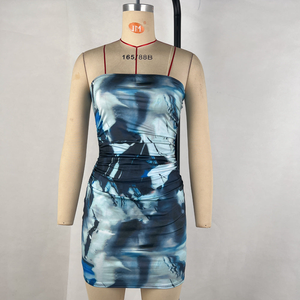 Sleeveless Bodycon Mini Dress - Strapless Open Back