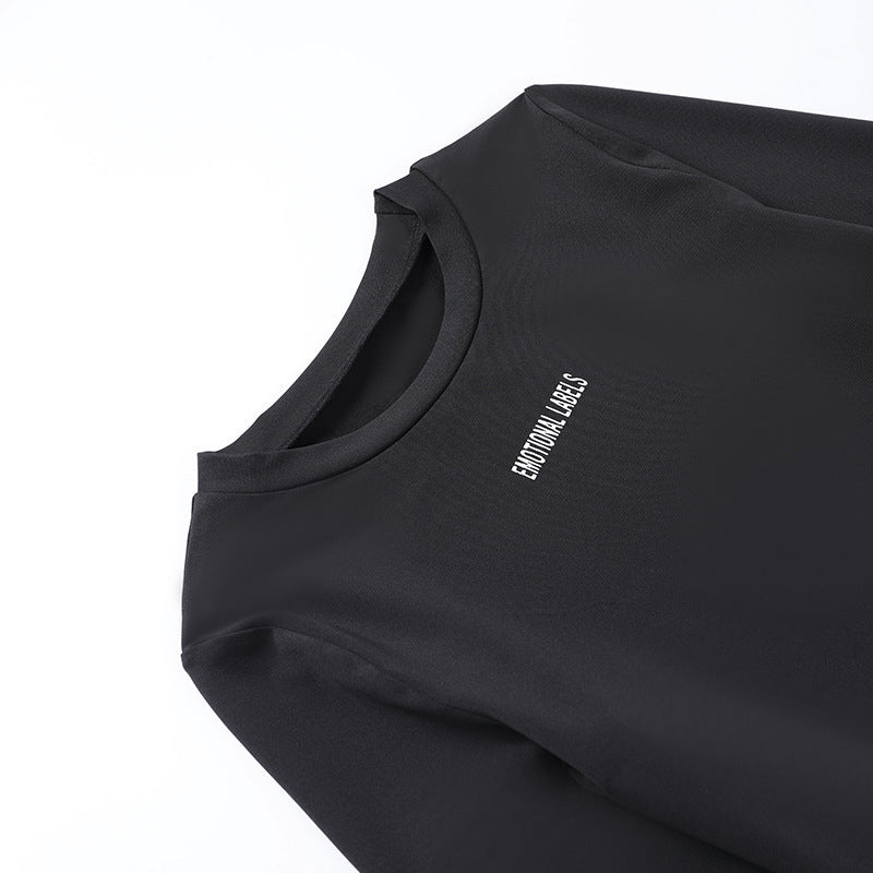 Knit Shorts Set - Long Sleeve Two-Piece Outfit