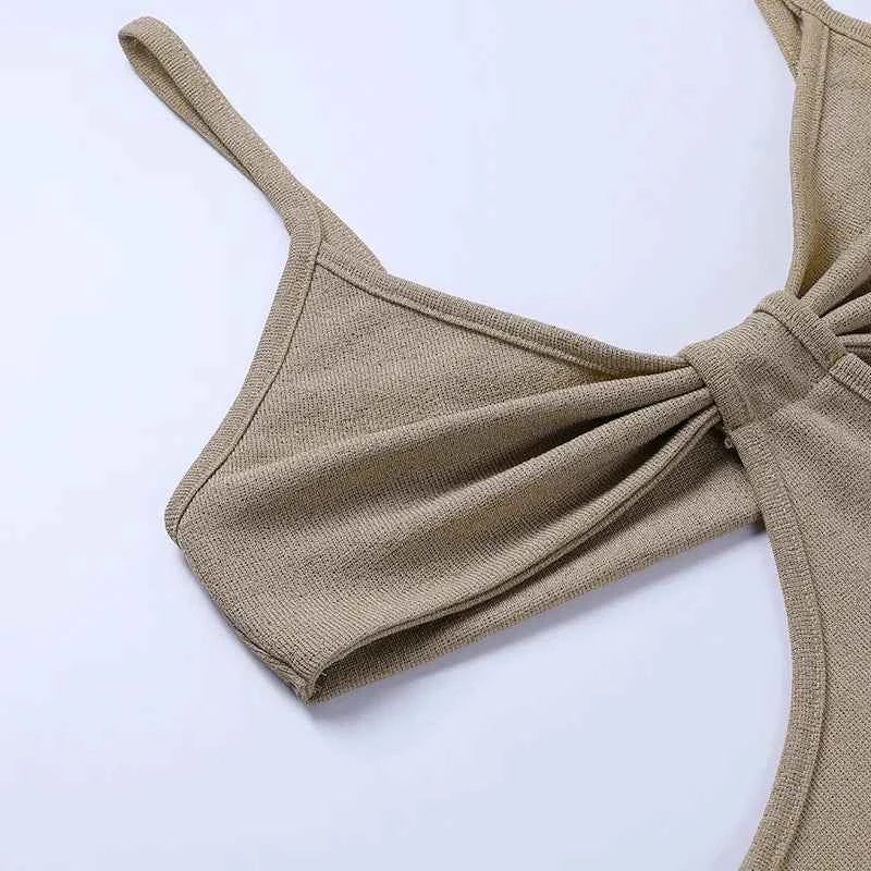 Cut Out Backless Knit Maxi Dress - Bodycon Vacation Style