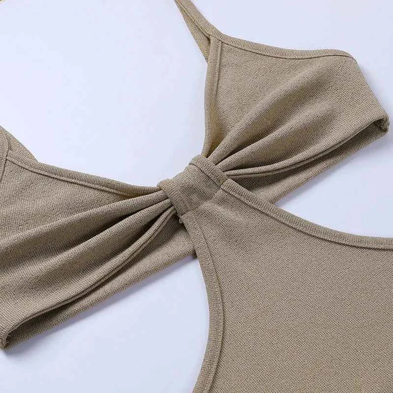 Cut Out Backless Knit Maxi Dress - Bodycon Vacation Style