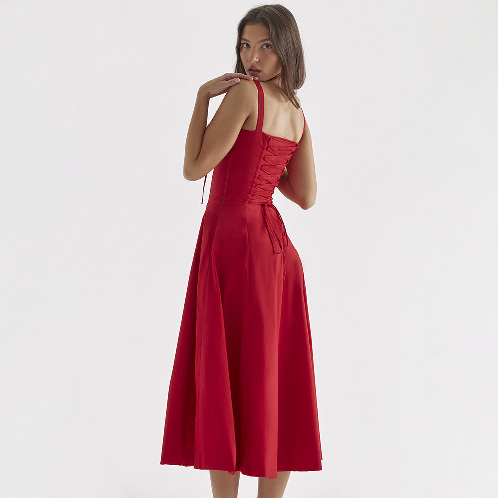 Backless Sundress - Camisole Midi Vacation