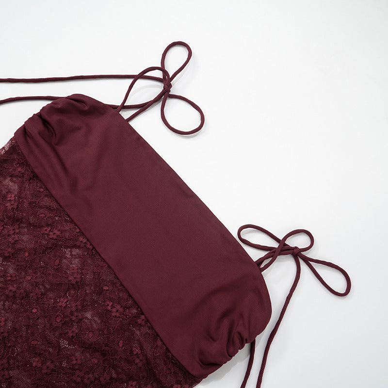 Lace Suspender Gown - Elegant Evening Style