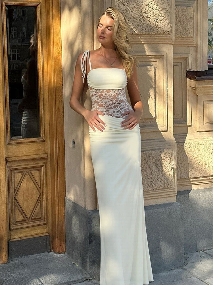 Lace Suspender Gown - Elegant Evening Style