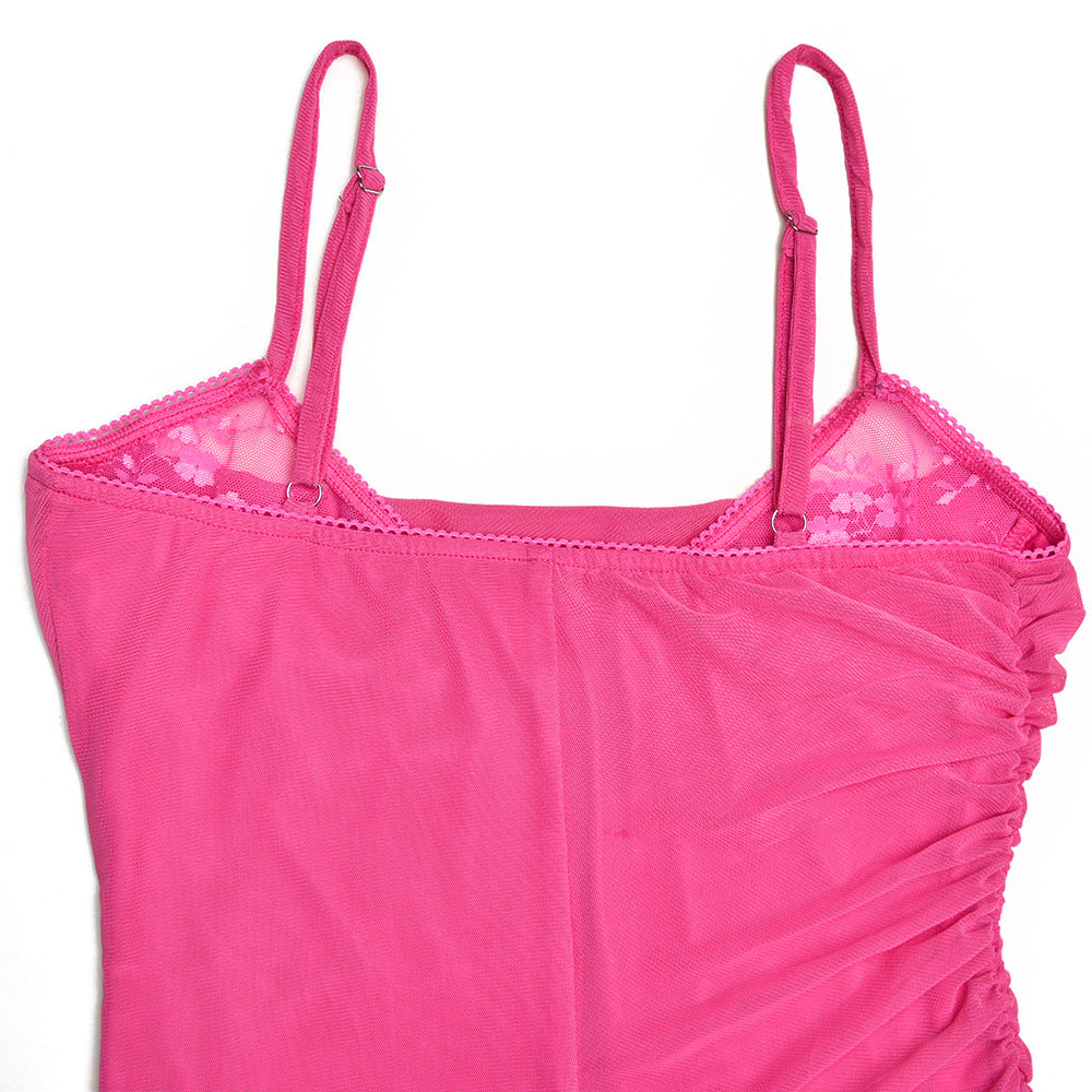 Halter Maxi Dress - Mesh Slit Bodycon Style