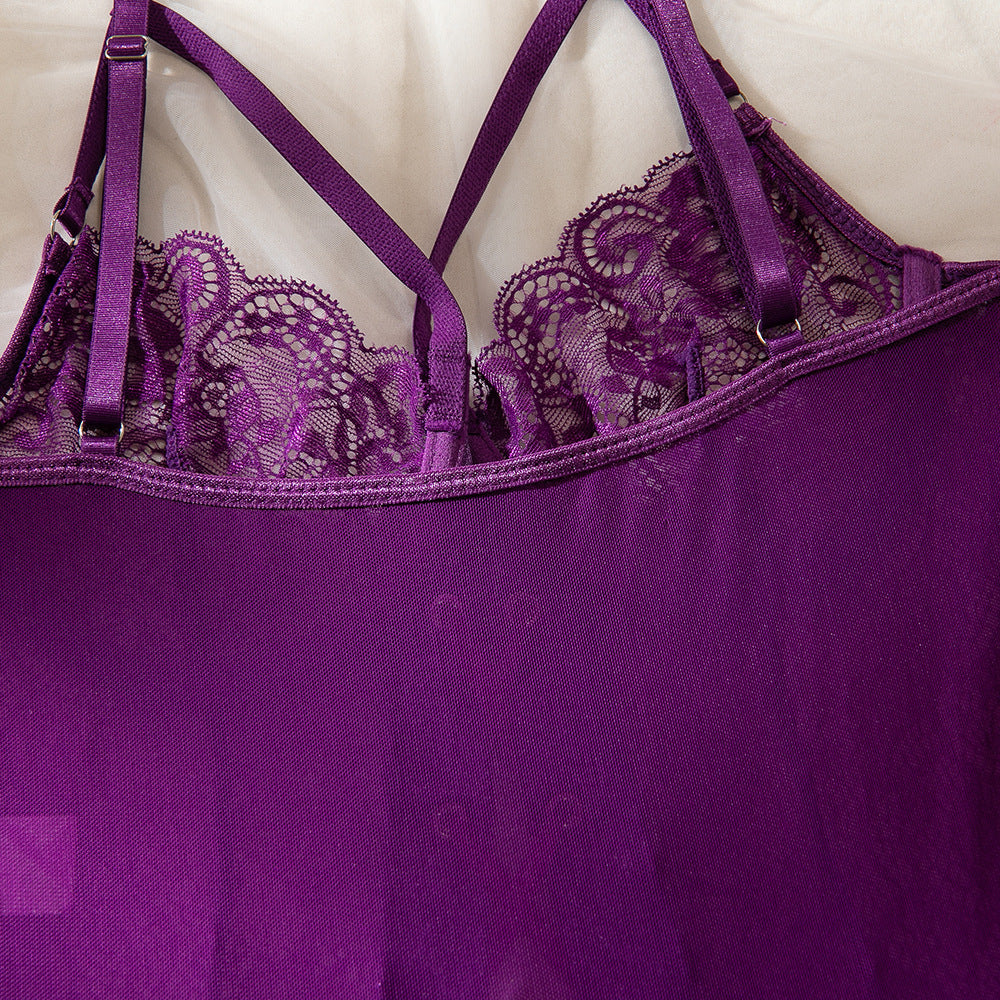 Lace Bodysuit Set - Gloves & Stockings Included