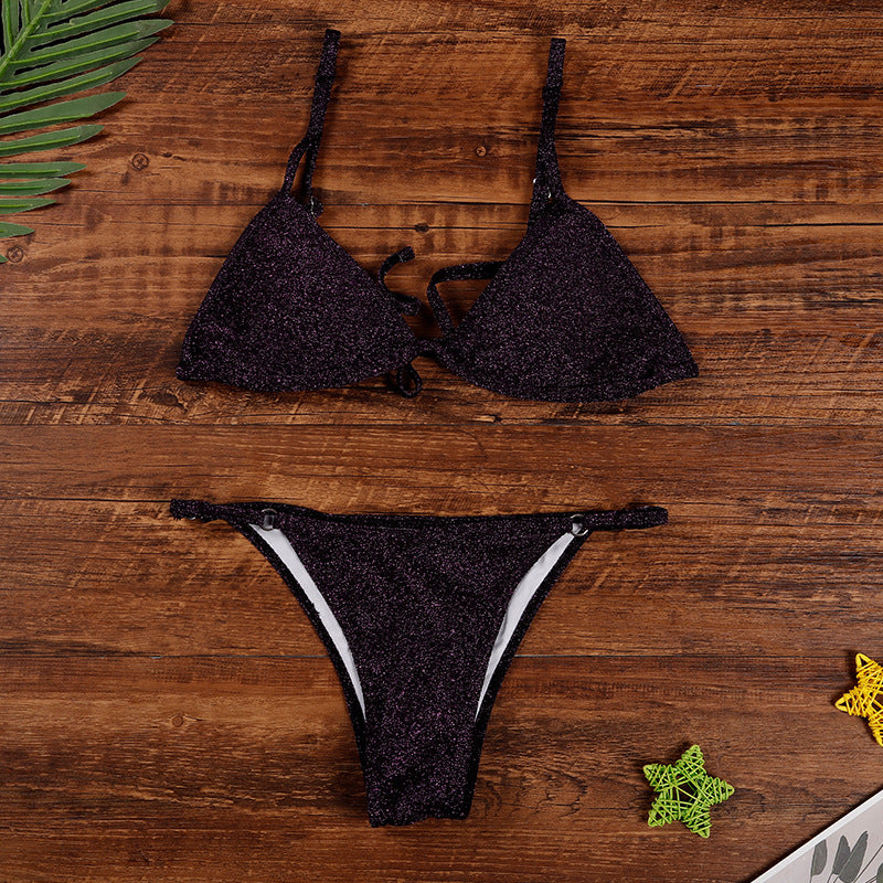 Sparkly Sexy Bikini Set - Adjustable Self-Tie Swimsuit