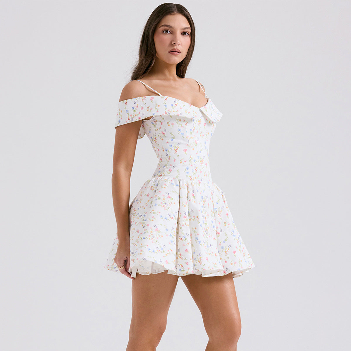 French Allure Dress - One Shoulder Open Back Mini