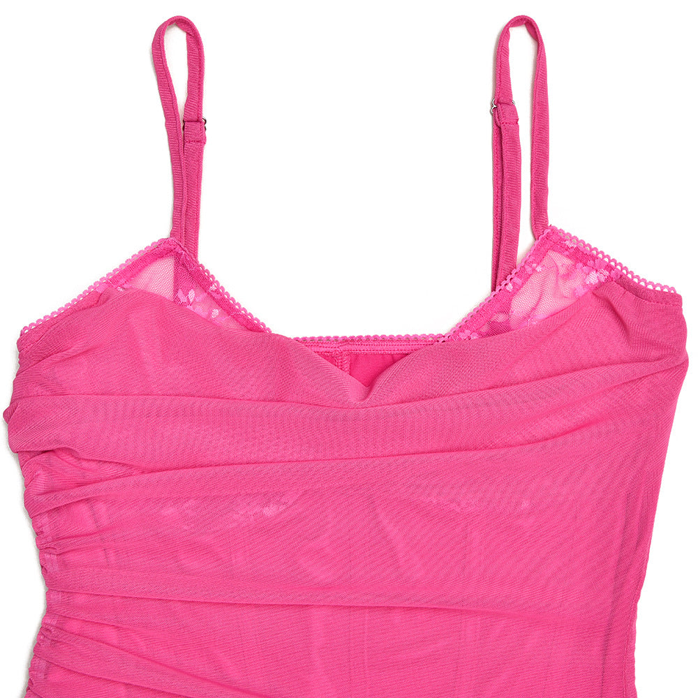 Halter Maxi Dress - Mesh Slit Bodycon Style