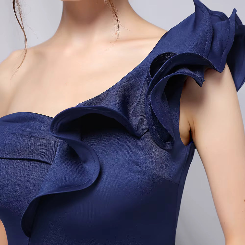 Chiffon Evening Dress - Elegant Mermaid Ruffle Gown