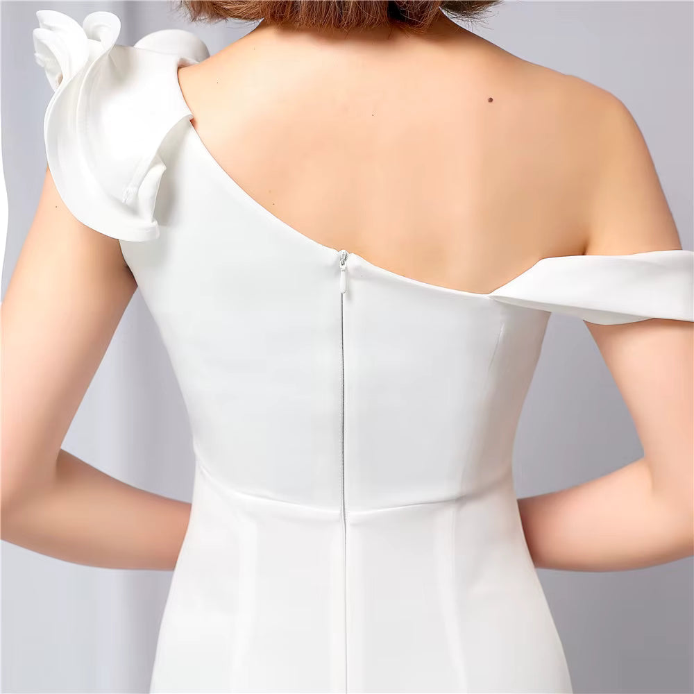 Chiffon Evening Dress - Elegant Mermaid Ruffle Gown