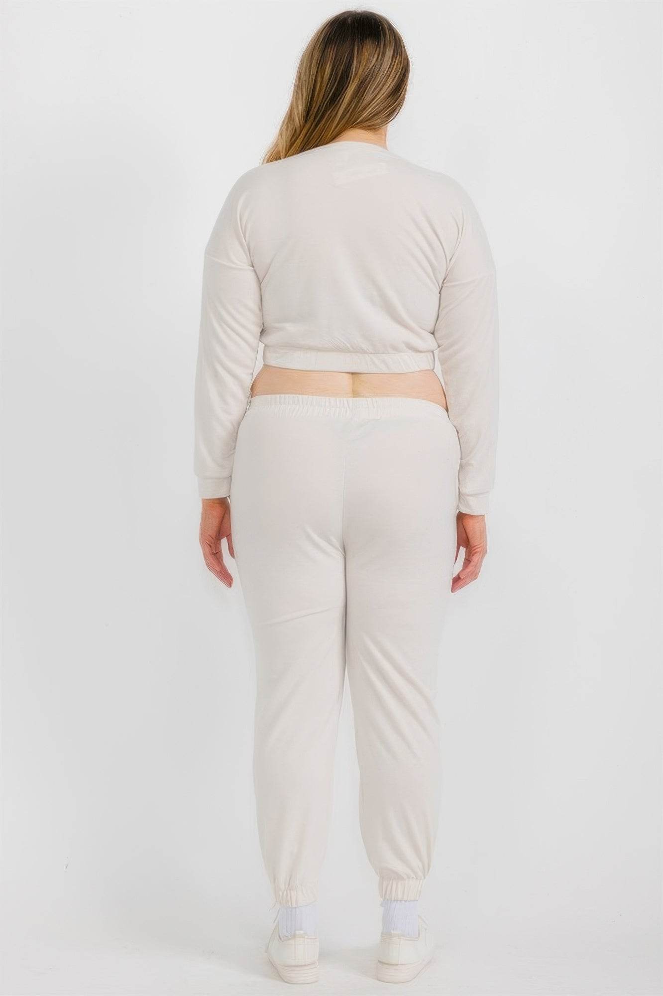 Plus Size French Terry Pullover & Joggers Set - Comfortable Athleisure Set - Fashions Envy