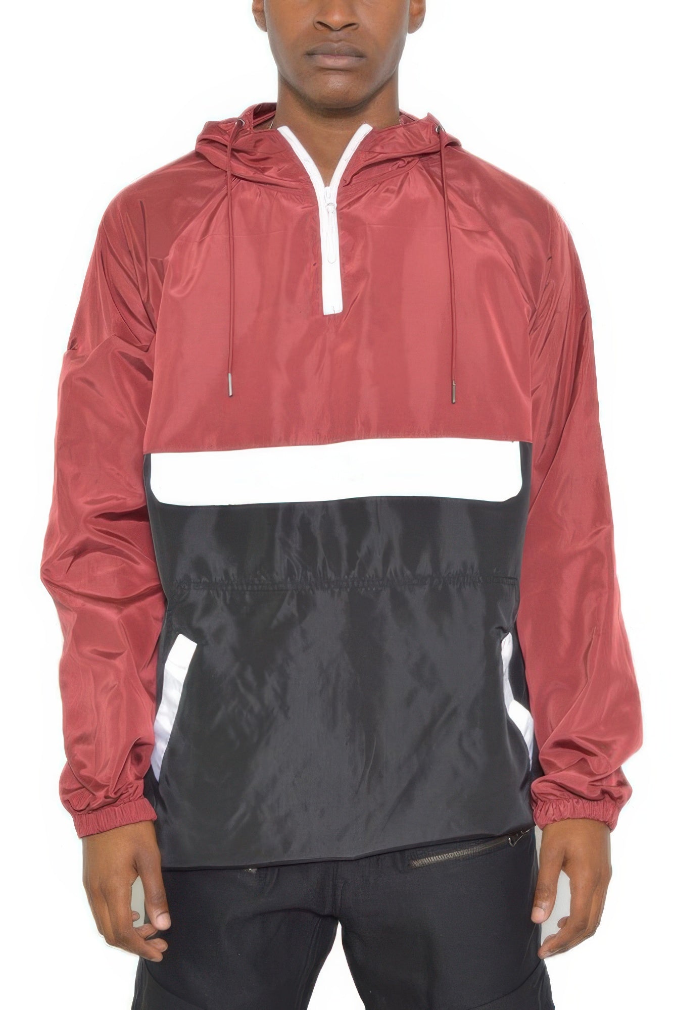 Anorak Jacket - Color Block Quarter Zip Windbreaker - Fashions Envy