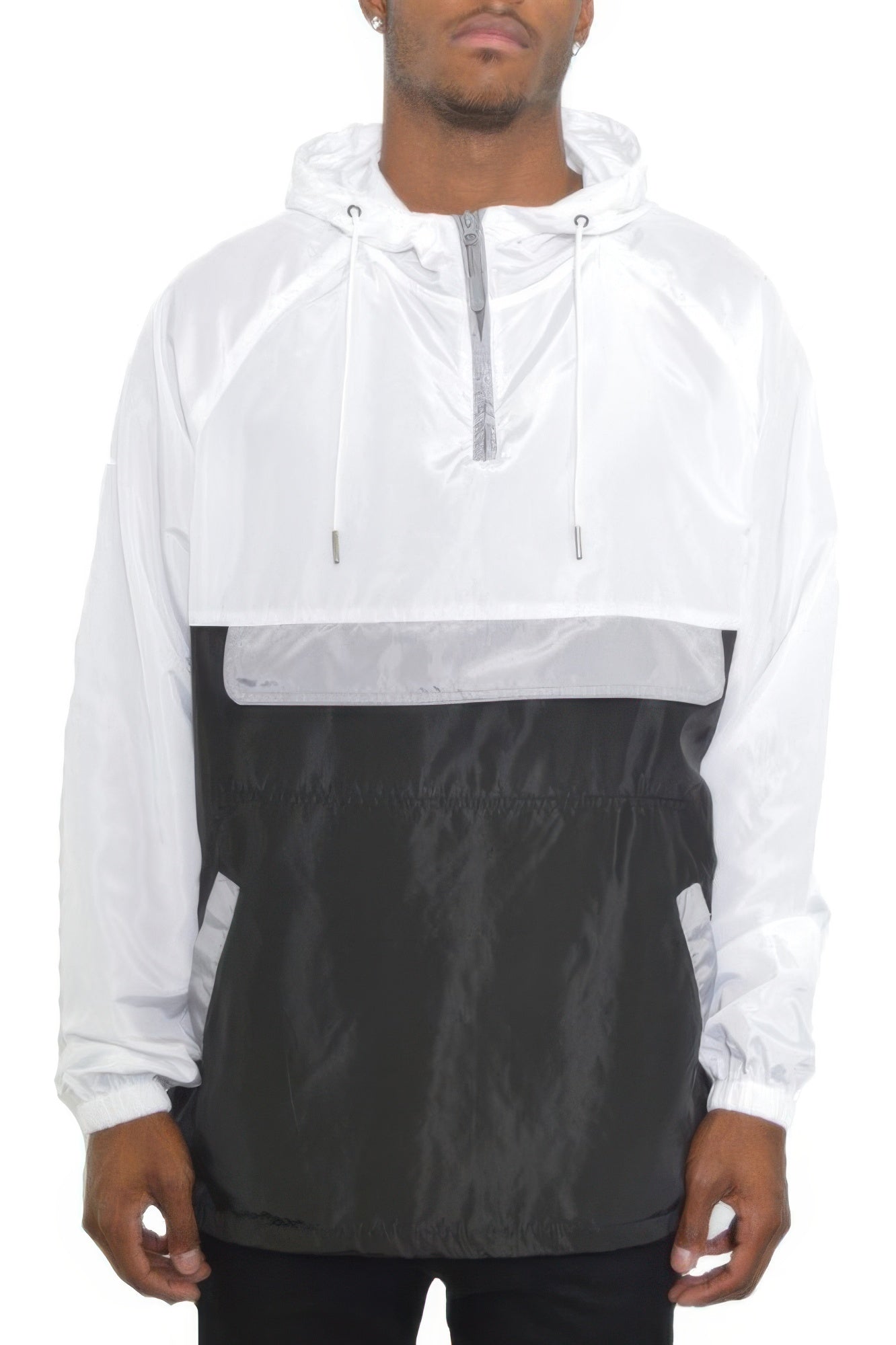 Anorak Jacket - Color Block Quarter Zip Windbreaker - Fashions Envy