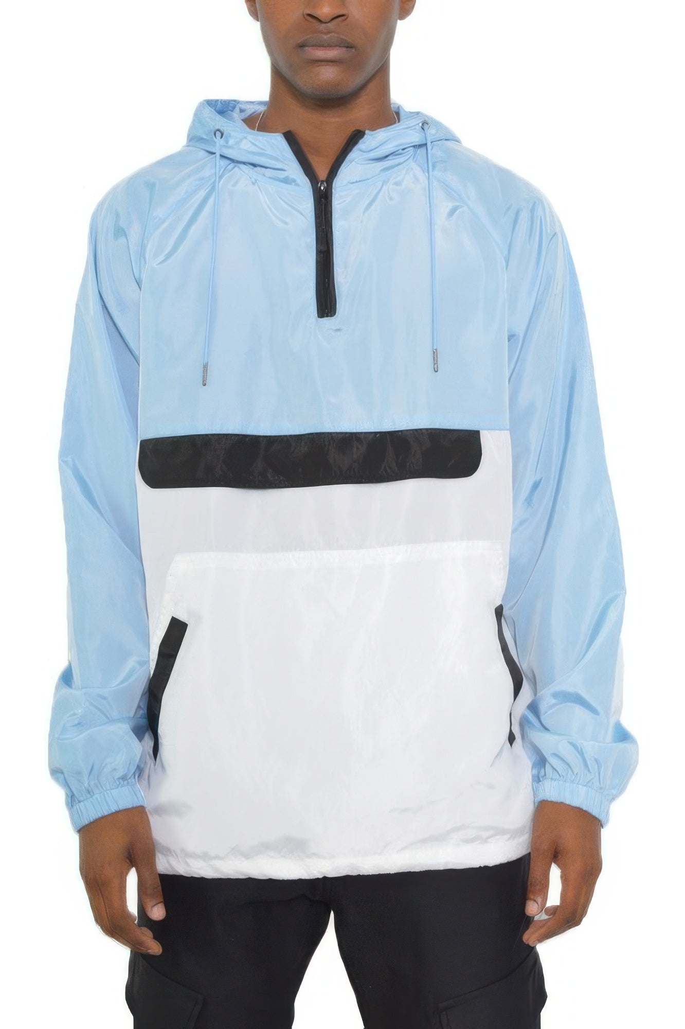 Anorak Jacket - Color Block Quarter Zip Windbreaker - Fashions Envy