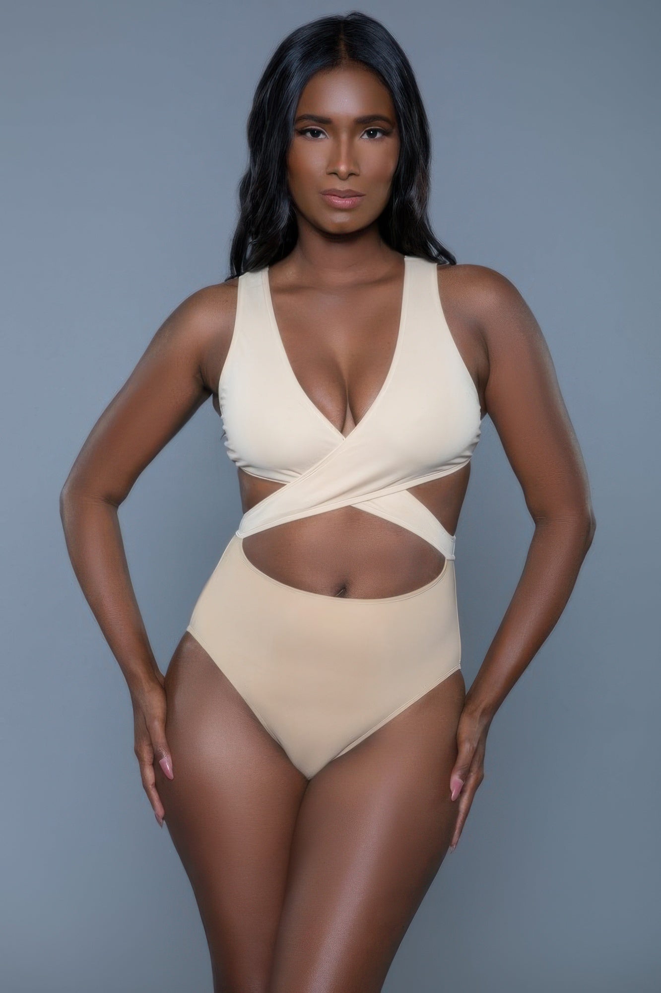 Color Block One-Piece Swimsuit - Mia Deep-V Neck