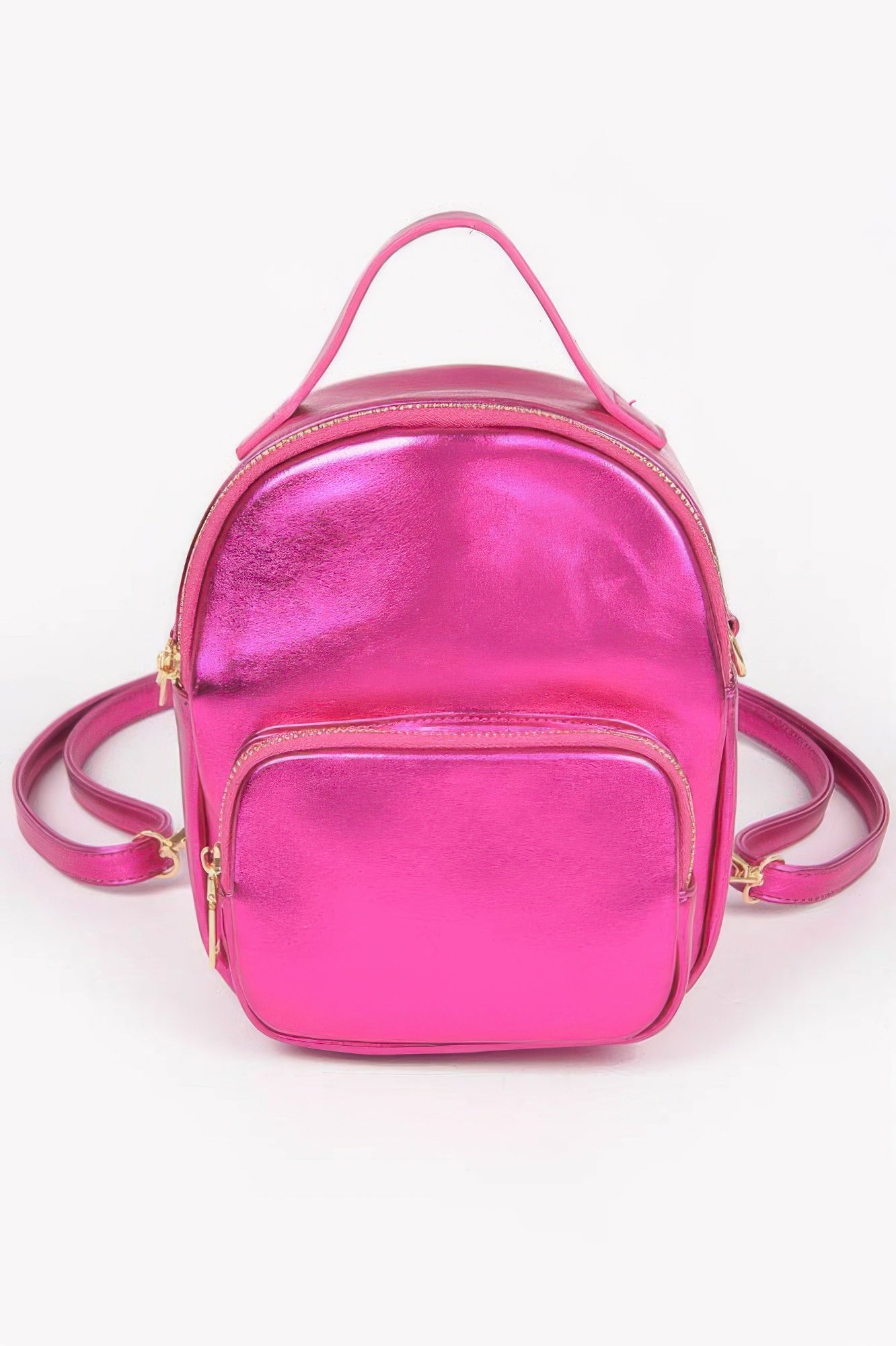 Small Metallic Backpack - Modern Edge Glossy Finish