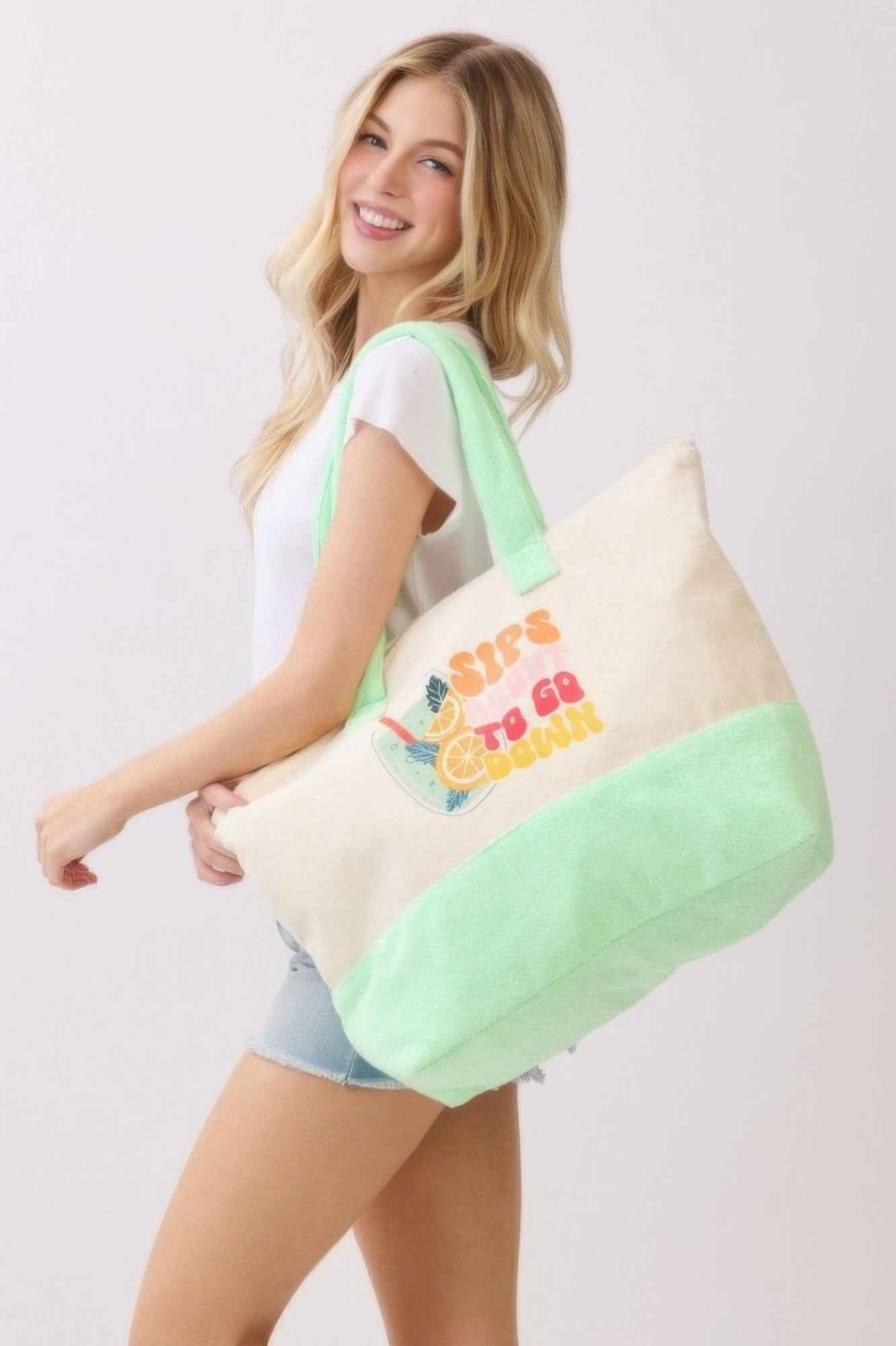 Sips About To Go Down Terry Tote