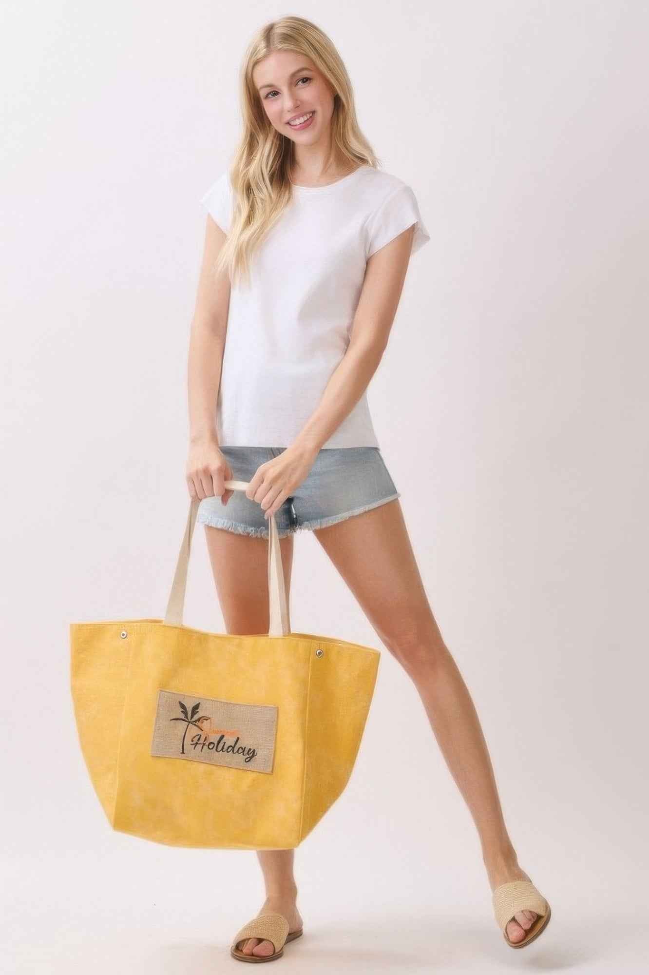 2 In 1 Shoulder & Bucket Style Vintage Canvas Tote