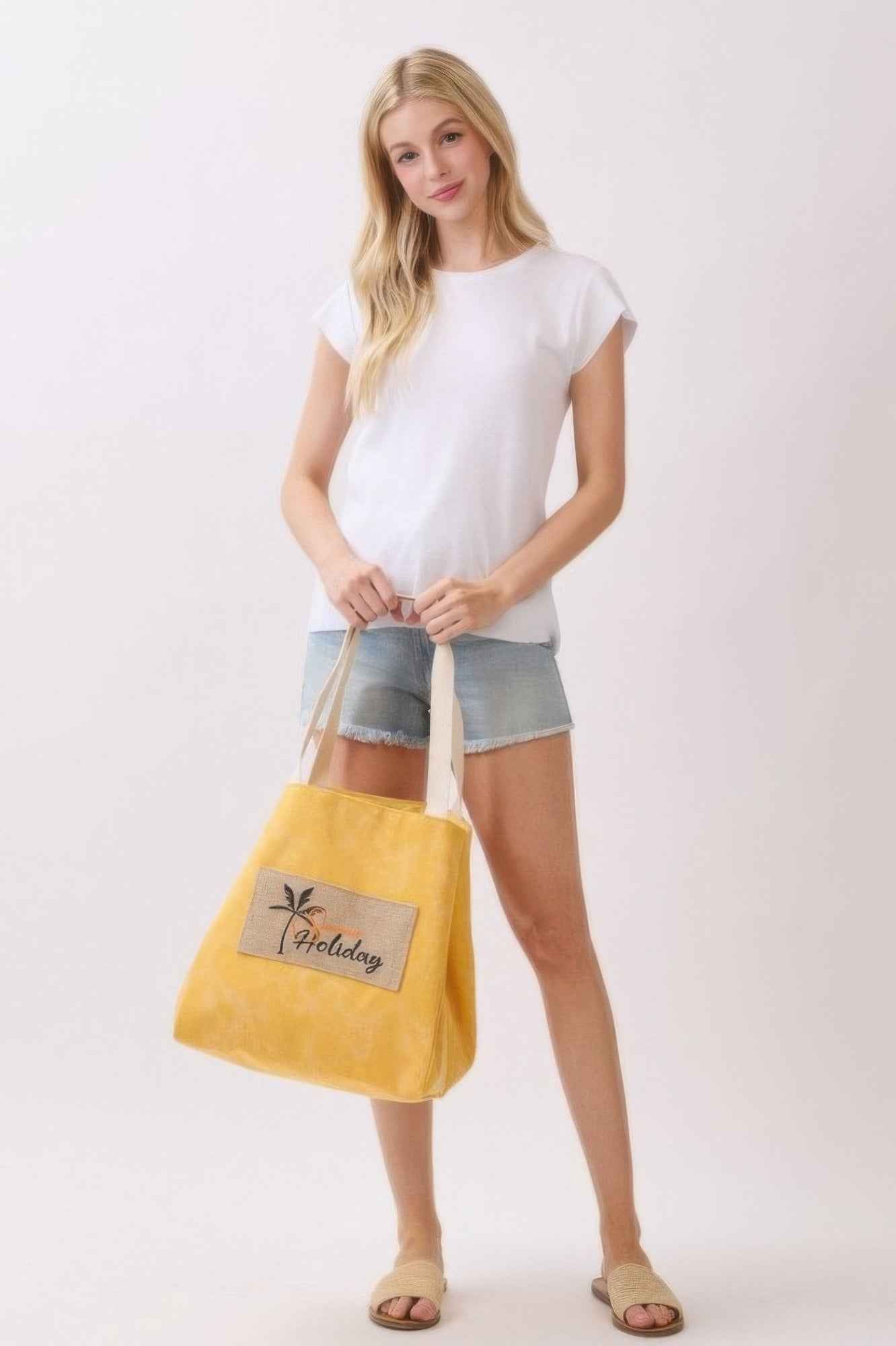 2 In 1 Shoulder & Bucket Style Vintage Canvas Tote