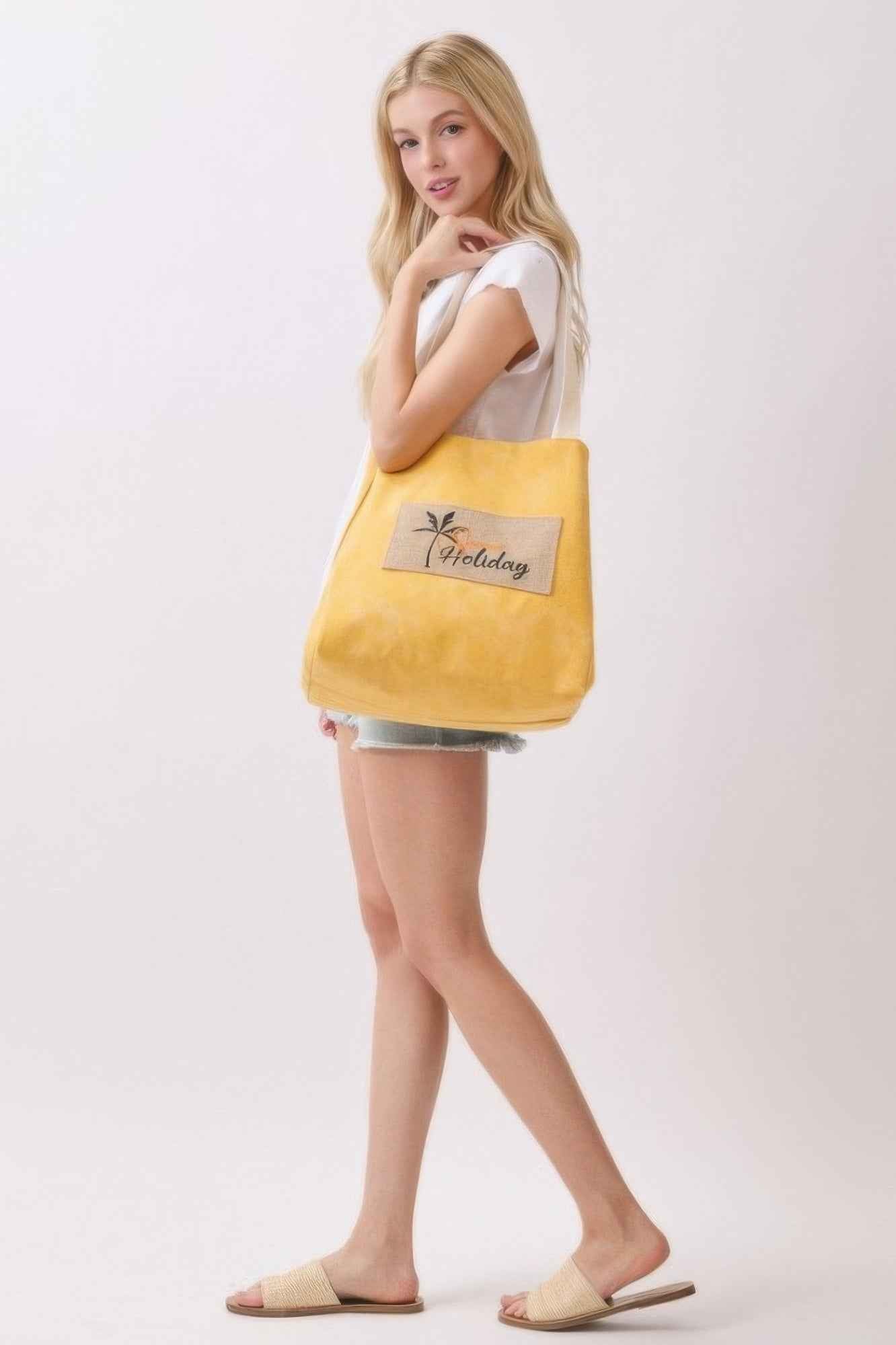 2 In 1 Shoulder & Bucket Style Vintage Canvas Tote