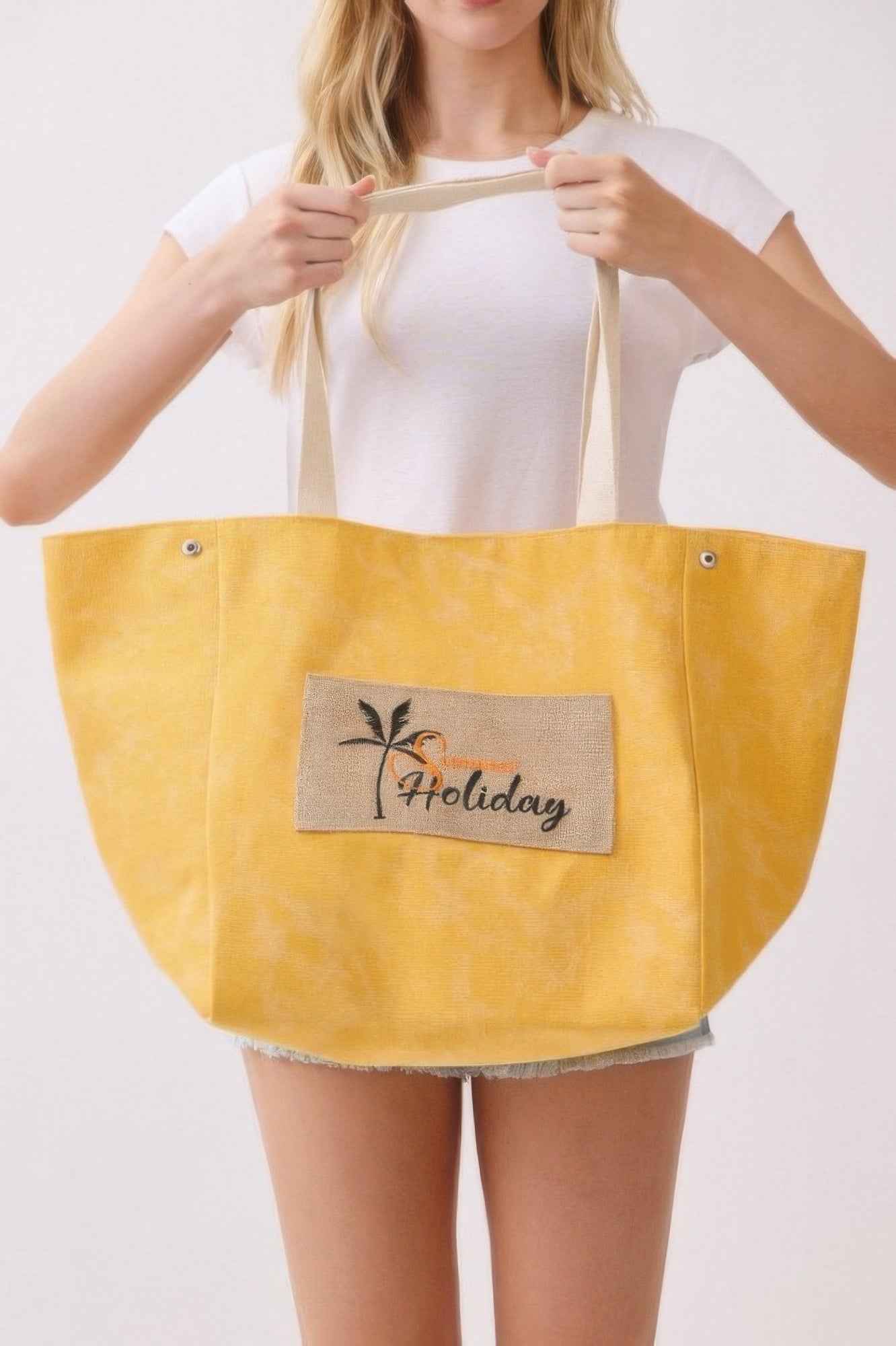 2 In 1 Shoulder & Bucket Style Vintage Canvas Tote